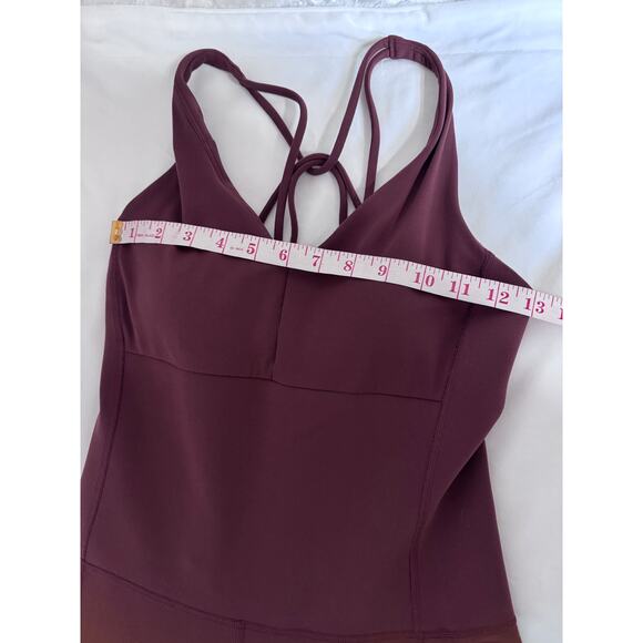 Athleta x Alicia Keys Transcend Bodysuit Dark Cherrywood Women's Size S Petite - Picture 6 of 7